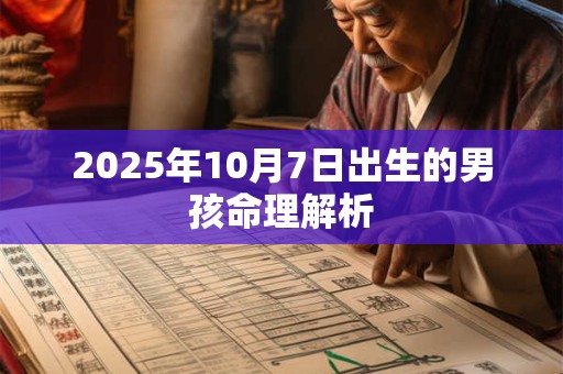 2025年10月7日出生的男孩命理解析