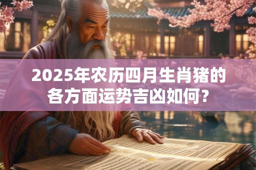 2025年农历四月生肖猪的各方面运势吉凶如何？