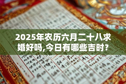 2025年农历六月二十八求婚好吗,今日有哪些吉时？