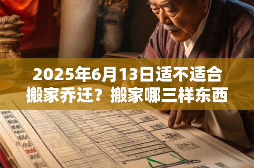 2025年6月13日适不适合搬家乔迁？搬家哪三样东西不能带？
