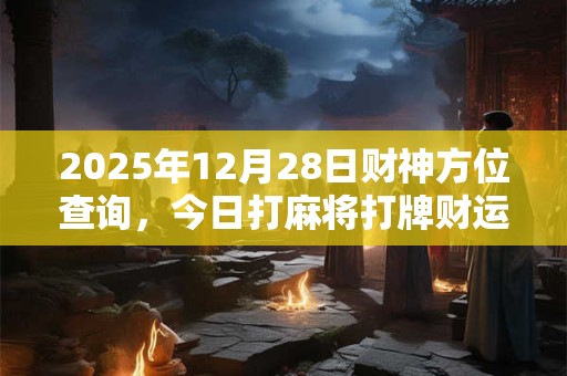 2025年12月28日财神方位查询，今日打麻将打牌财运方位