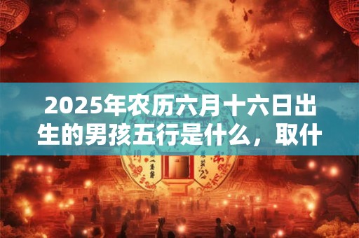 2025年农历六月十六日出生的男孩五行是什么，取什么名字好？