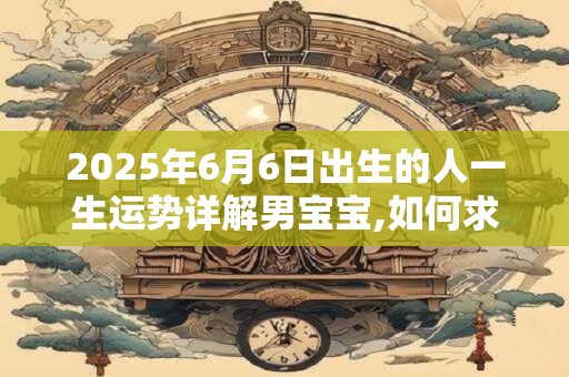 2025年6月6日出生的人一生运势详解男宝宝,如何求财