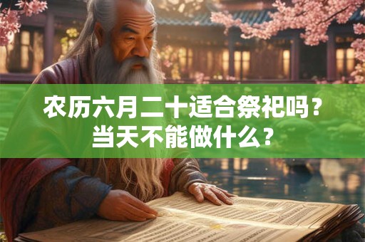 农历六月二十适合祭祀吗？当天不能做什么？
