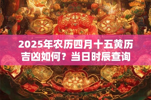 2025年农历四月十五黄历吉凶如何？当日时辰查询