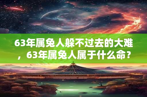 63年属兔人躲不过去的大难，63年属兔人属于什么命？
