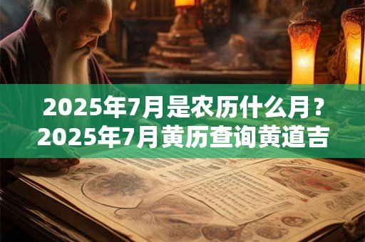 2025年7月是农历什么月？2025年7月黄历查询黄道吉日大全