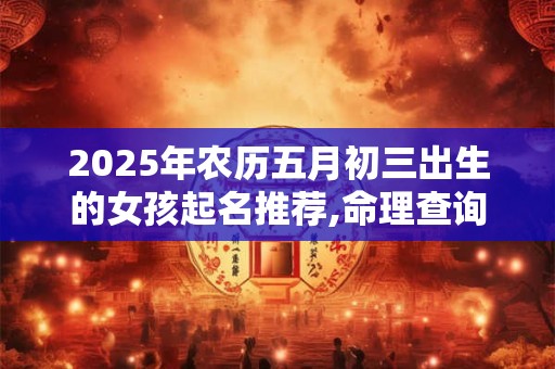 2025年农历五月初三出生的女孩起名推荐,命理查询