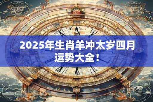 2025年生肖羊冲太岁四月运势大全！