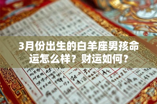 3月份出生的白羊座男孩命运怎么样？财运如何？