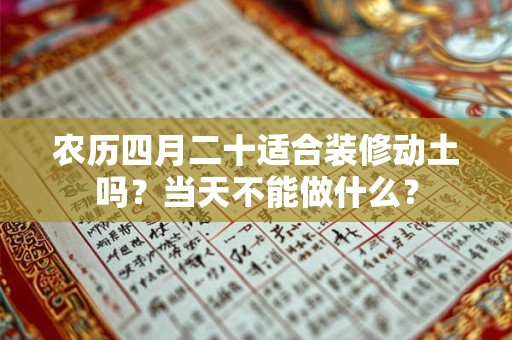 农历四月二十适合装修动土吗？当天不能做什么？