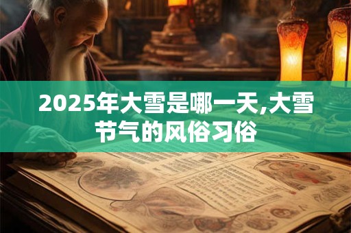 2025年大雪是哪一天,大雪节气的风俗习俗