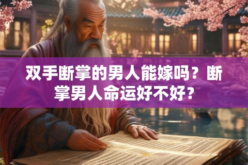 双手断掌的男人能嫁吗？断掌男人命运好不好？