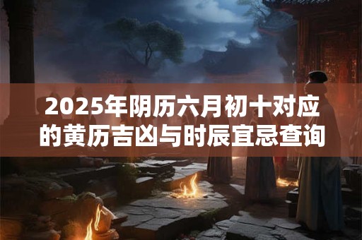 2025年阴历六月初十对应的黄历吉凶与时辰宜忌查询