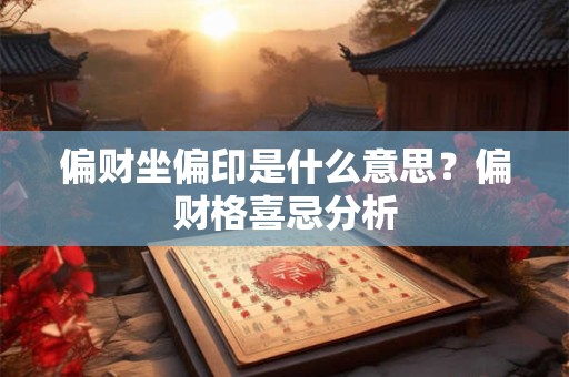 详细阅读:偏财坐偏印是什么意思?偏财格喜忌分析 偏财坐偏印是什么意思?偏财格喜忌分析
