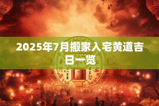 2025年7月搬家入宅黄道吉日一览