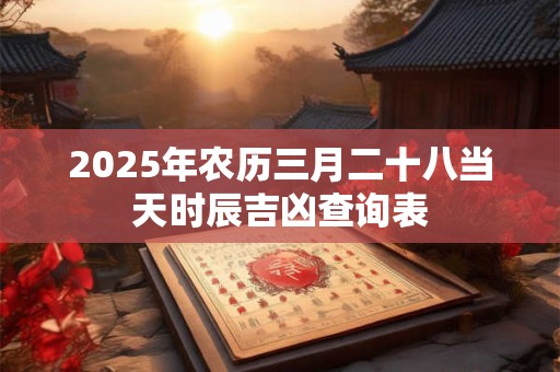 2025年农历三月二十八当天时辰吉凶查询表