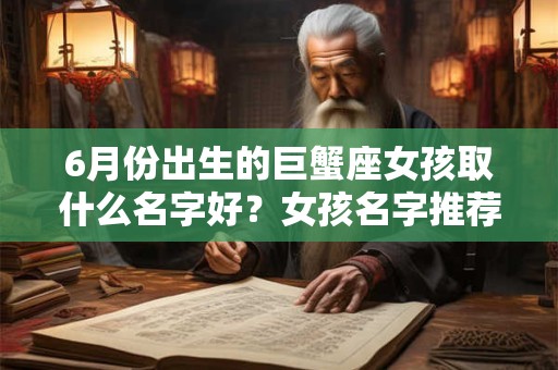 6月份出生的巨蟹座女孩取什么名字好？女孩名字推荐