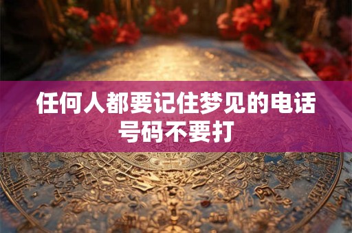 任何人都要记住梦见的电话号码不要打