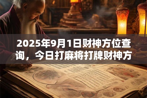 2025年9月1日财神方位查询，今日打麻将打牌财神方位