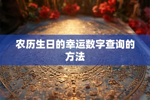 农历生日的幸运数字查询的方法