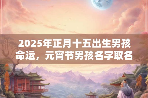 2025年正月十五出生男孩命运，元宵节男孩名字取名