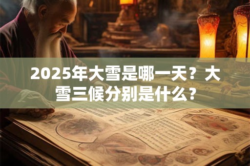 2025年大雪是哪一天?大雪三候分别是什么? 2025年大雪是哪一天?大雪三候分别是什么?