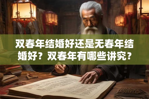 双春年结婚好还是无春年结婚好？双春年有哪些讲究？