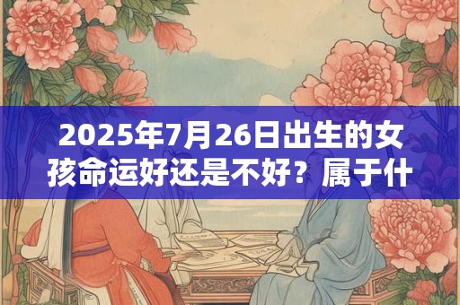 2025年7月26日出生的女孩命运好还是不好？属于什么命？