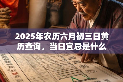 2025年农历六月初三日黄历查询，当日宜忌是什么