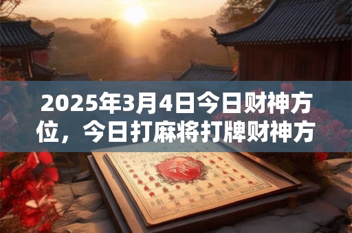 2025年3月4日今日财神方位，今日打麻将打牌财神方位