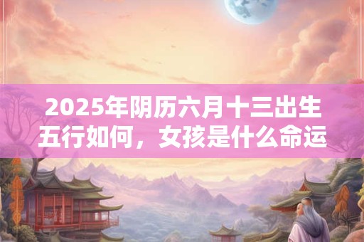 2025年阴历六月十三出生五行如何，女孩是什么命运？