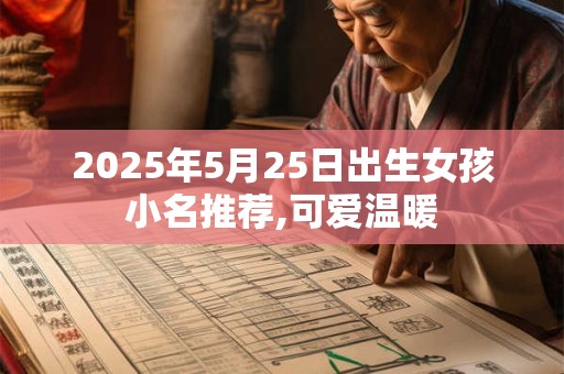2025年5月25日出生女孩小名推荐,可爱温暖