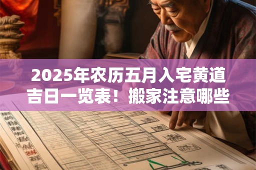 2025年农历五月入宅黄道吉日一览表！搬家注意哪些？