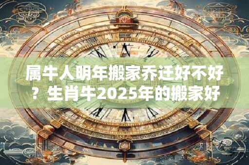 属牛人明年搬家乔迁好不好？生肖牛2025年的搬家好日子