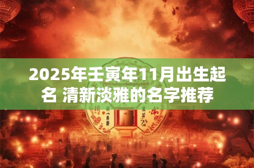 2025年壬寅年11月出生起名 清新淡雅的名字推荐