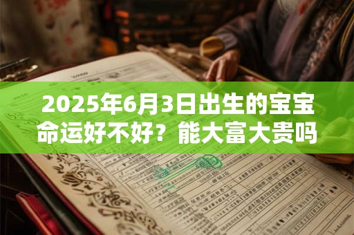 详细阅读:2025年6月3日出生的宝宝命运好不好?能大富大贵吗? 2025年6月3日出生的宝宝命运好不好?能大富大贵吗?