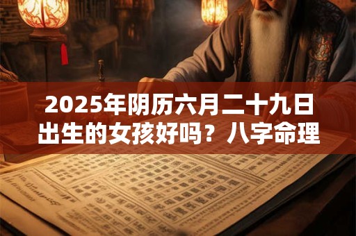 2025年阴历六月二十九日出生的女孩好吗？八字命理分析