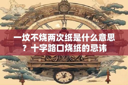 一坟不烧两次纸是什么意思？十字路口烧纸的忌讳
