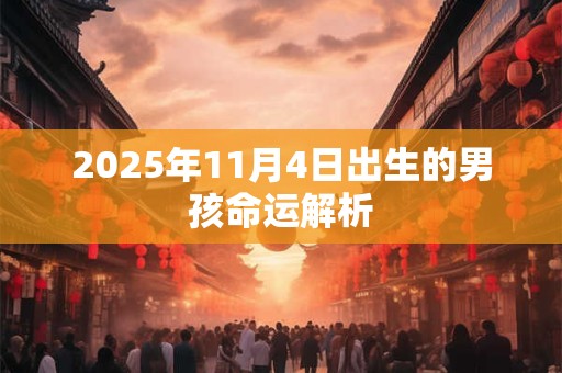 2025年11月4日出生的男孩命运解析