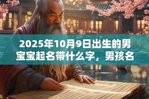 2025年10月9日出生的男宝宝起名带什么字，男孩名字大全