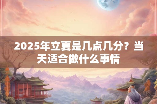 2025年立夏是几点几分？当天适合做什么事情