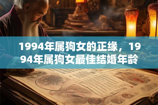 1994年属狗女的正缘，1994年属狗女最佳结婚年龄
