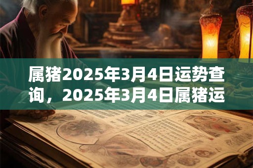 属猪2025年3月4日运势查询，2025年3月4日属猪运势分析