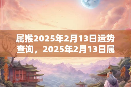 属猴2025年2月13日运势查询，2025年2月13日属猴人运势好吗？