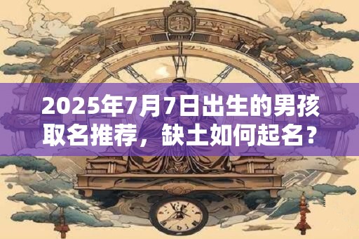 2025年7月7日出生的男孩取名推荐，缺土如何起名？