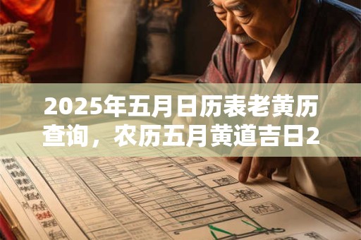 2025年五月日历表老黄历查询，农历五月黄道吉日2025版本