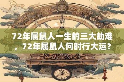72年属鼠人一生的三大劫难，72年属鼠人何时行大运？