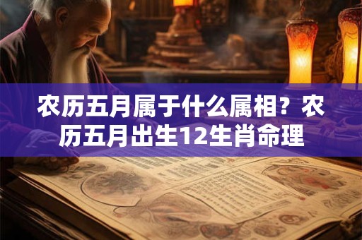 农历五月属于什么属相？农历五月出生12生肖命理