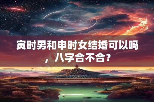 寅时男和申时女结婚可以吗，八字合不合？